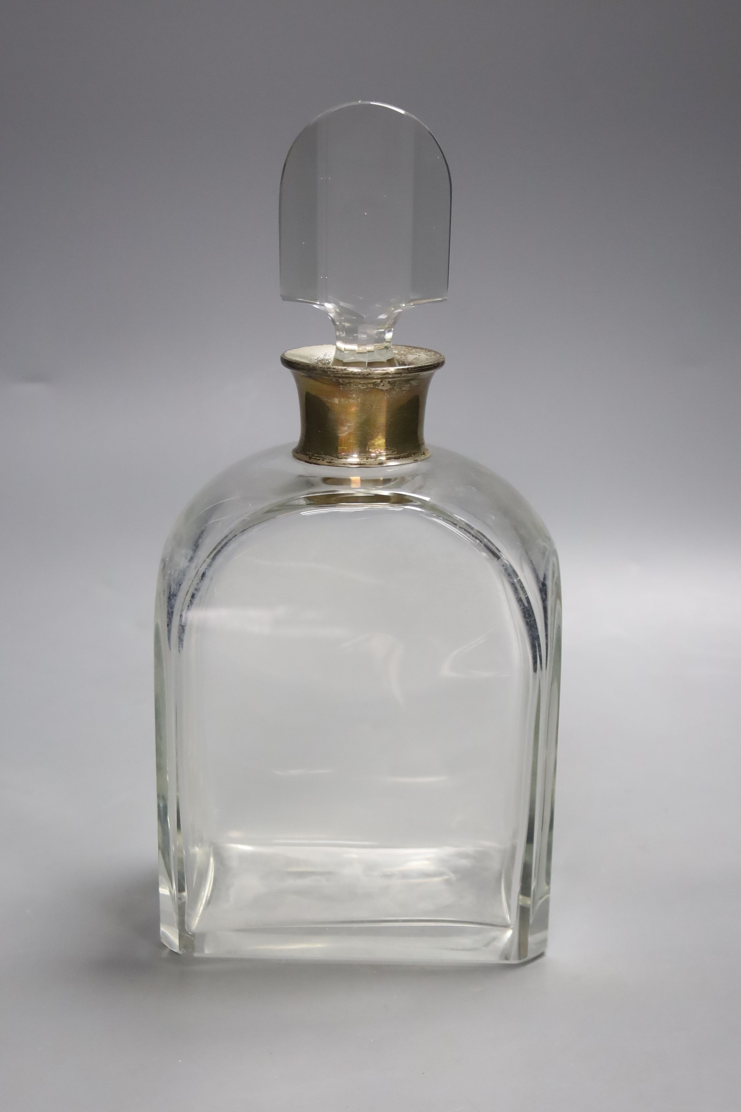 A George V silver mounted glass decanter